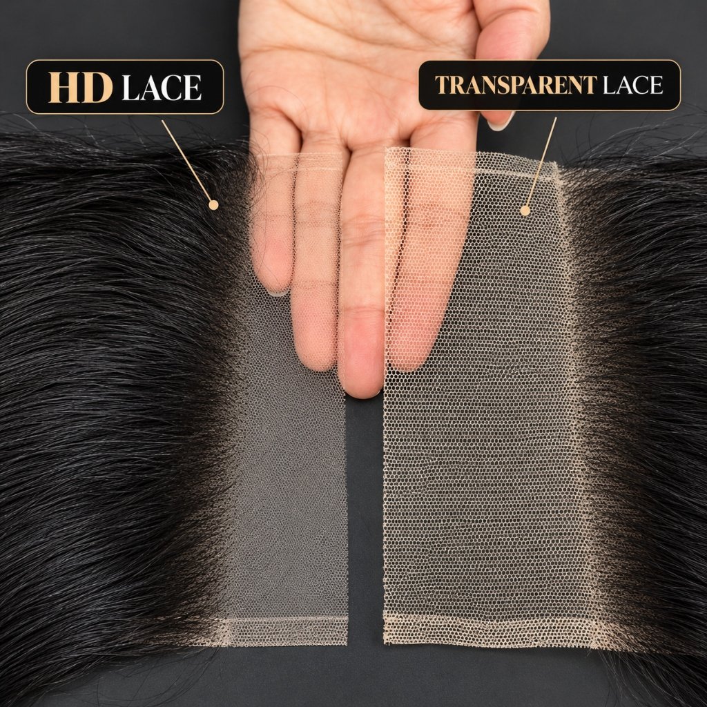HD Lace vs Transparent Lace Mesh Texture Inspection