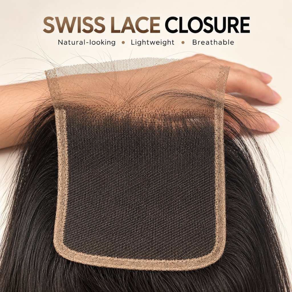 Swiss Lace Closure Natural-looking Lightweight Breathable