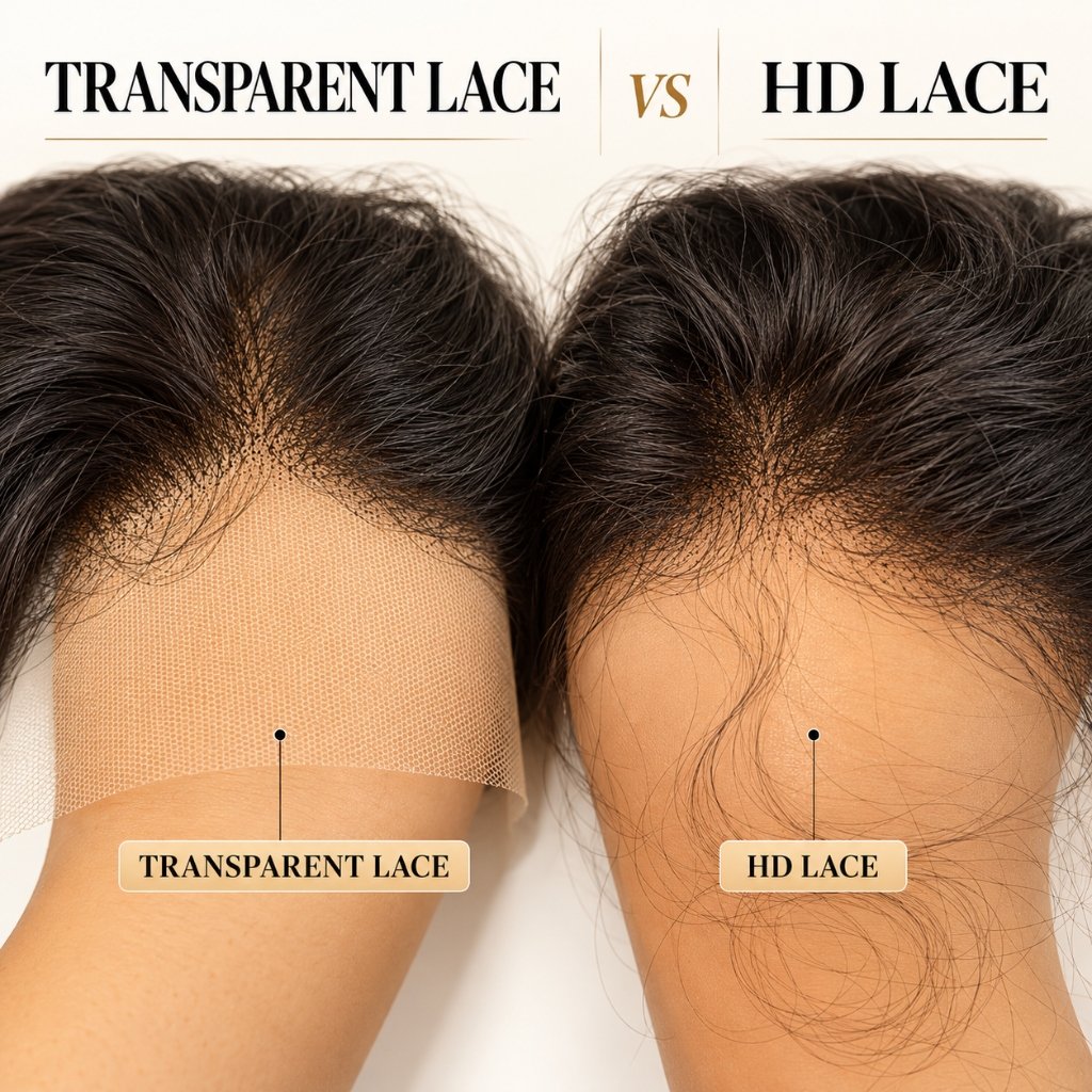 Transparent Lace vs HD Lace Hairline Comparison on Skin